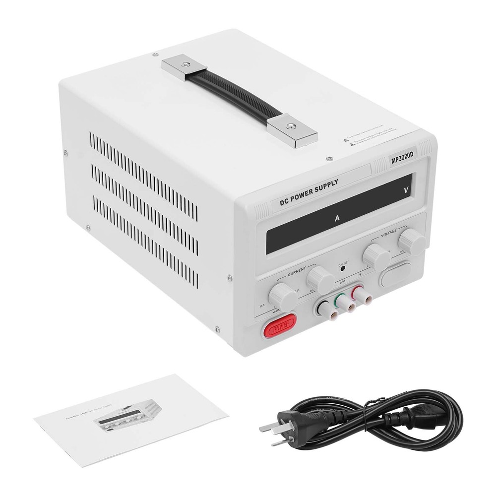 DC Power Supply Variable 30V 20A Adjustable High Precision Digital & Power Cord