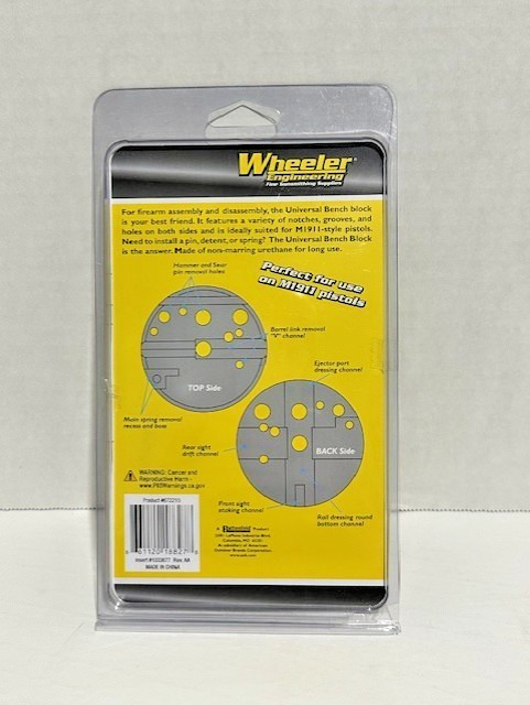 Wheeler Engineering Universal Bench Block New in Plastic