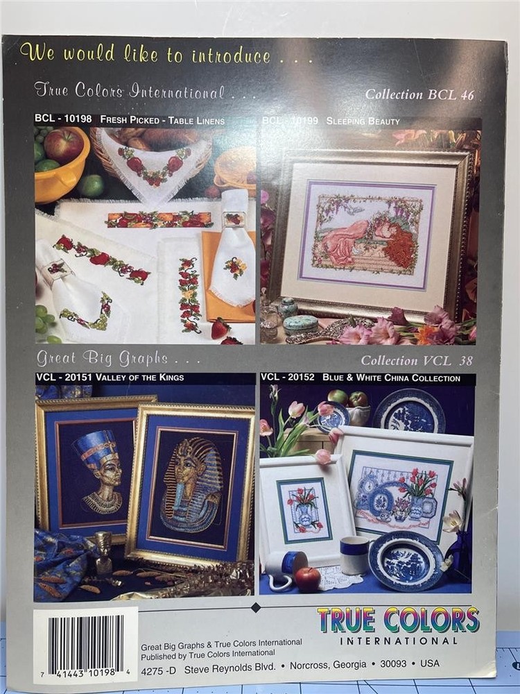 TRUE COLORS Counted Cross Stitch Leaflet - FRESH PICKED Table Linens