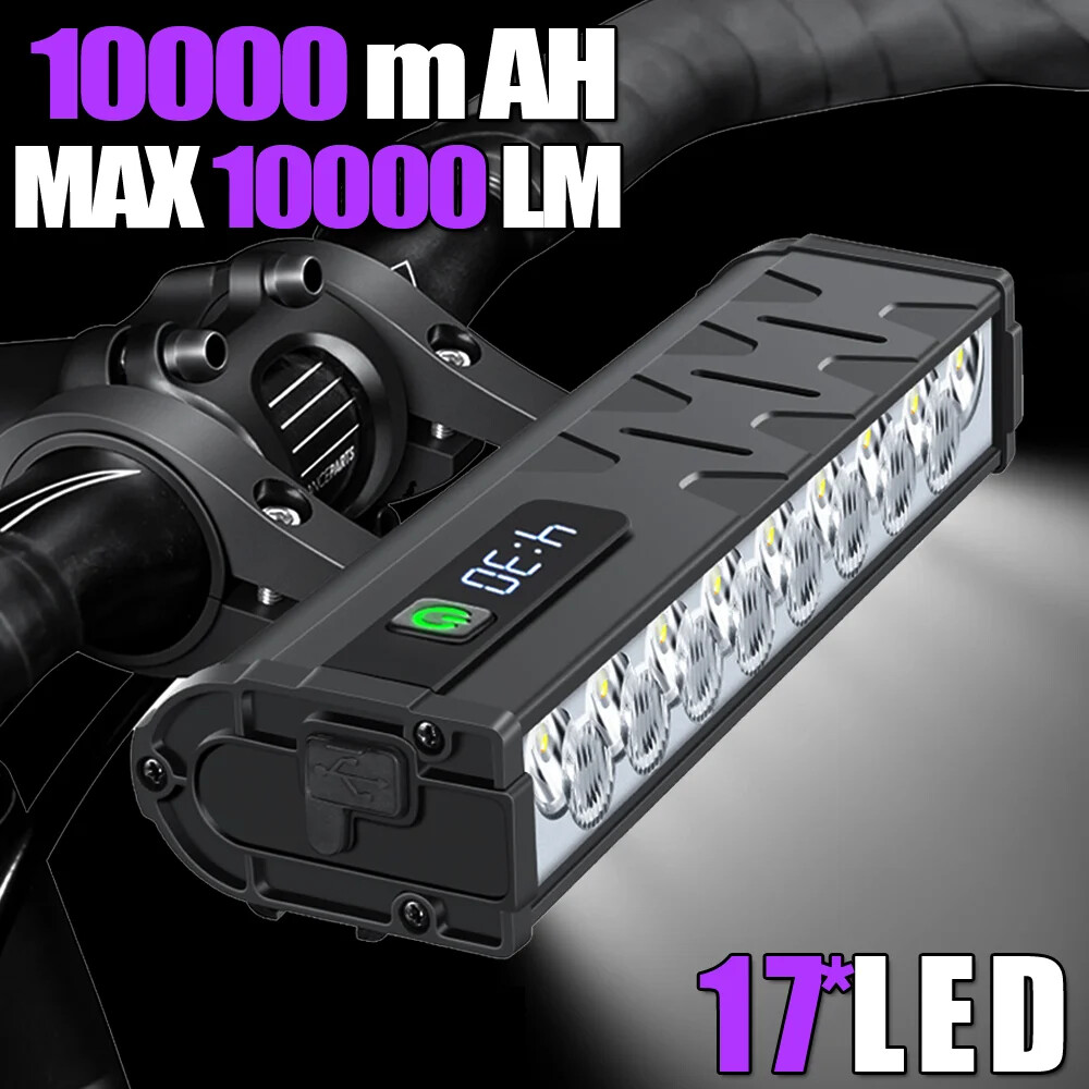 Bicycle Light Front Bike Light 10000mAh Waterproof Flashlight USB Charging