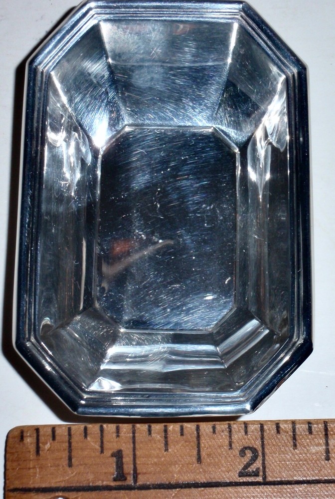 Vintage Goham Sterling Silver Rectangular Nut Dish