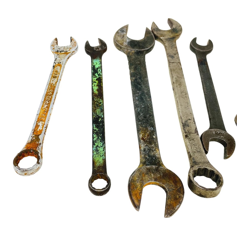Powermaster 9/16 in and Assorted Combination, Open End Wrench Set, 8 Pcs