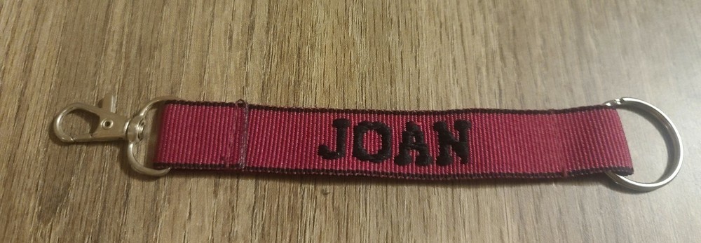 New Joan Personalized Keychain Red and Black