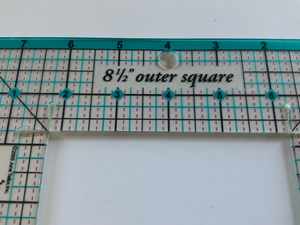 June Tailor 8.5" Outer 4.5" Inner Plastic Quilters Square Ruler