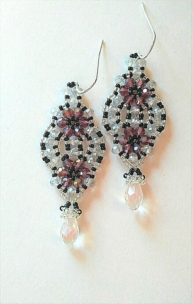 Handmade Amethyst Luster Chandelier Earrings