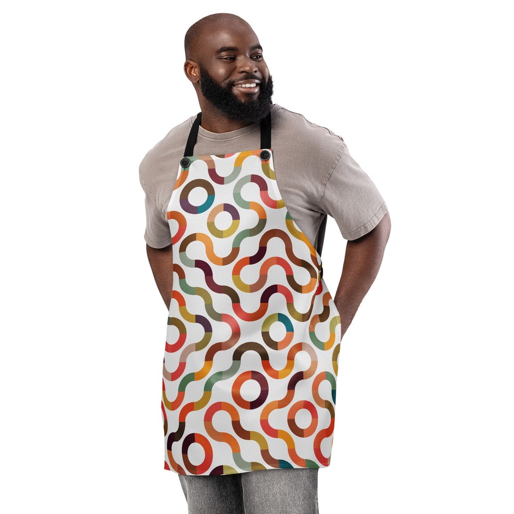 Rainbow Mazed Lines, Unisex Apron