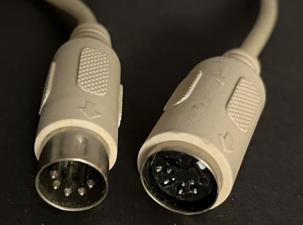Vintage AT/XT Coiled Keyboard Extension Cable 5 Pin DIN