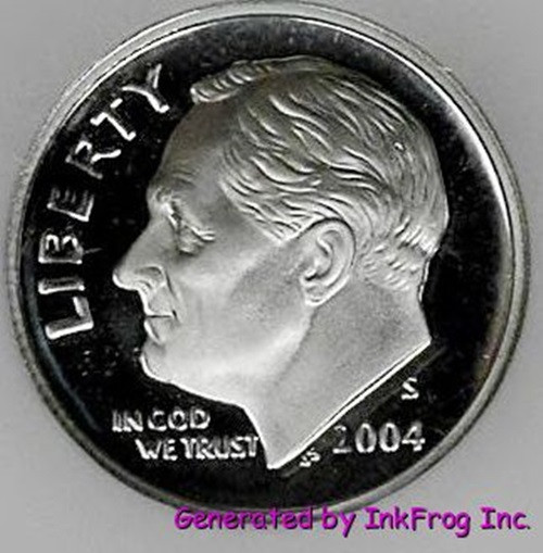2004 S 90% Silver Roosevelt Dime Deep Cameo Gem Proof