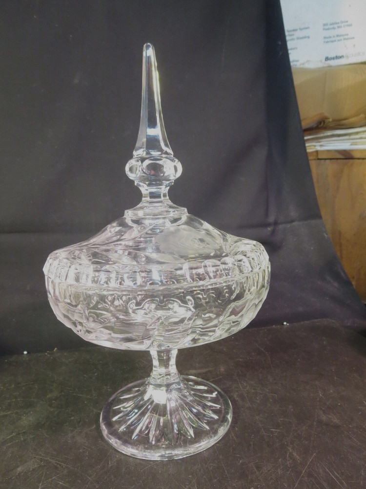 Lovely Cut Glass Crystal 12-1/2" Candy Dish