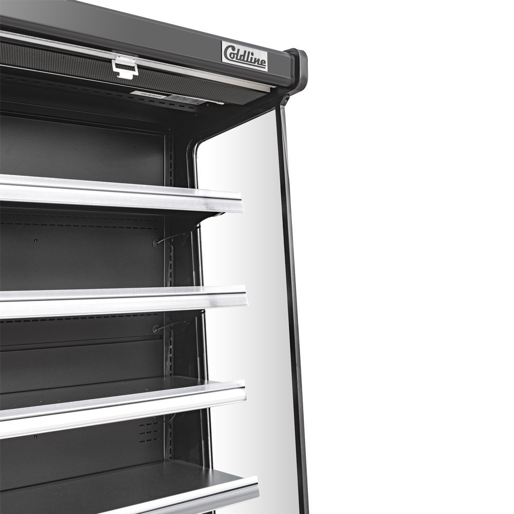 61" Open Air Refrigerated Display Merchandiser, 115V - Black - 27.6" Deep