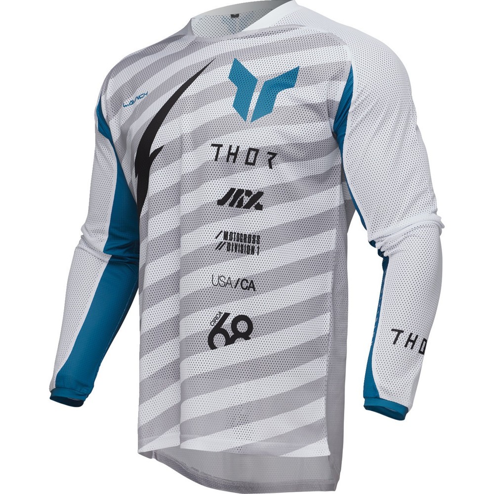 Thor LAUNCHMODE VENTED Raid Jersey, White/Gray, Off-Road