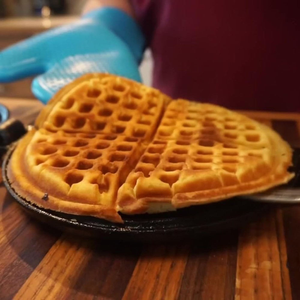 Lehmans Cast Iron Waffle Maker - Two Piece Hinged Non-Electric Iron...
