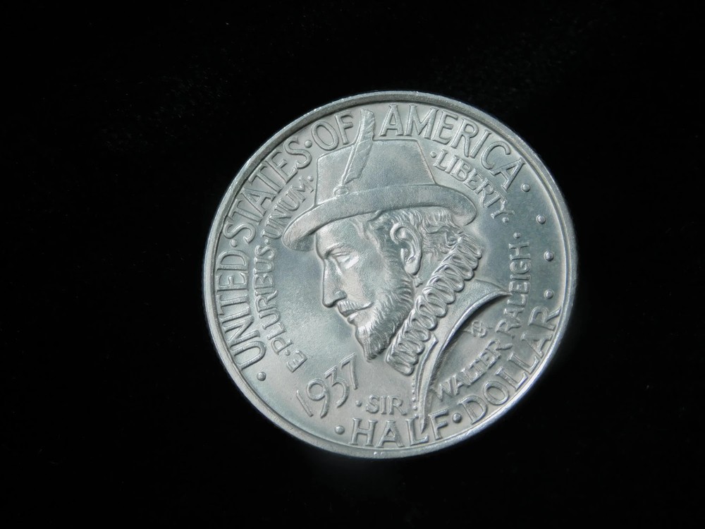 1937 50c Roanoke Commemorative Silver Half Dollar - BU