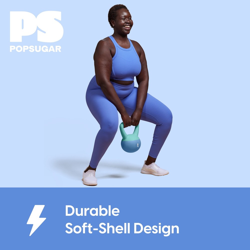Popsugar 8lb Kettlebell, Soft Shelled, Blue