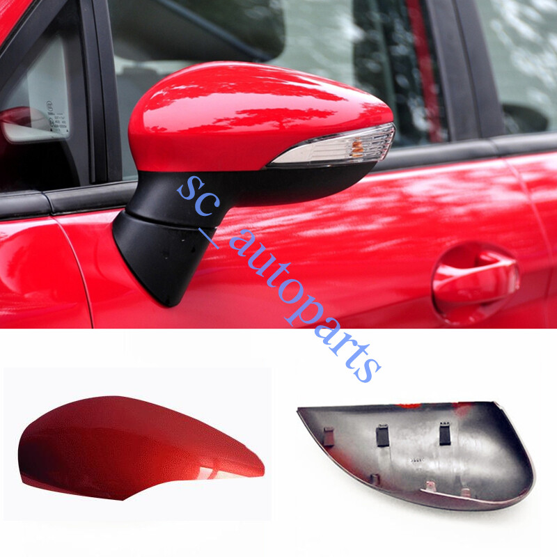 ~2011-2017 For Ford Fiesta Red Left Driver Side Mirror Cap Cover Replacement
