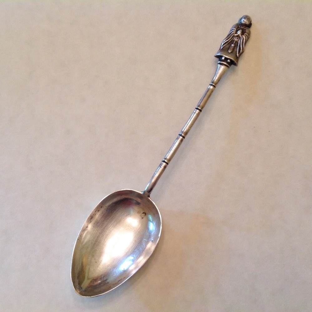 ANTIQUE STERLING SILVER CHINESE EXPORT FIGURAL SPOON  cd