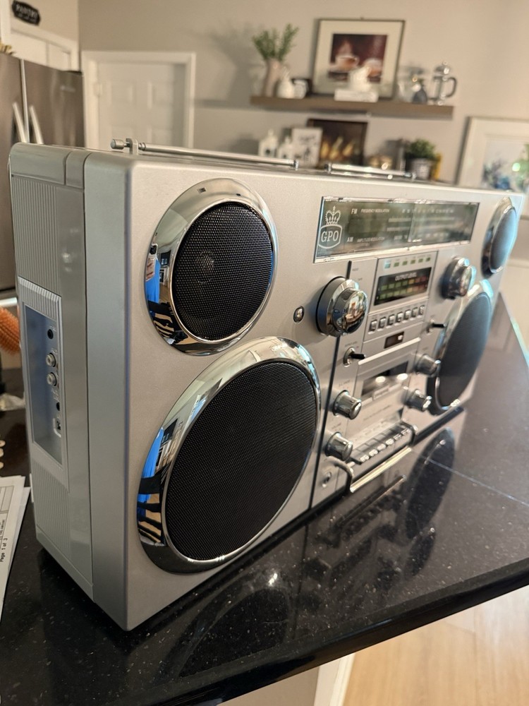 GPO Brooklyn Bluetooth Boombox - Silver