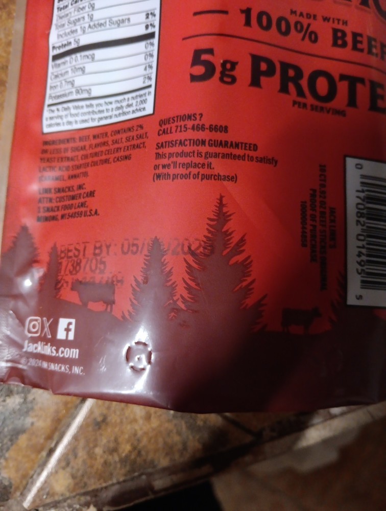 Jack Link's Original Beef Sticks, 10-Pack, 100% Beef Protein Snacks 2 Pks