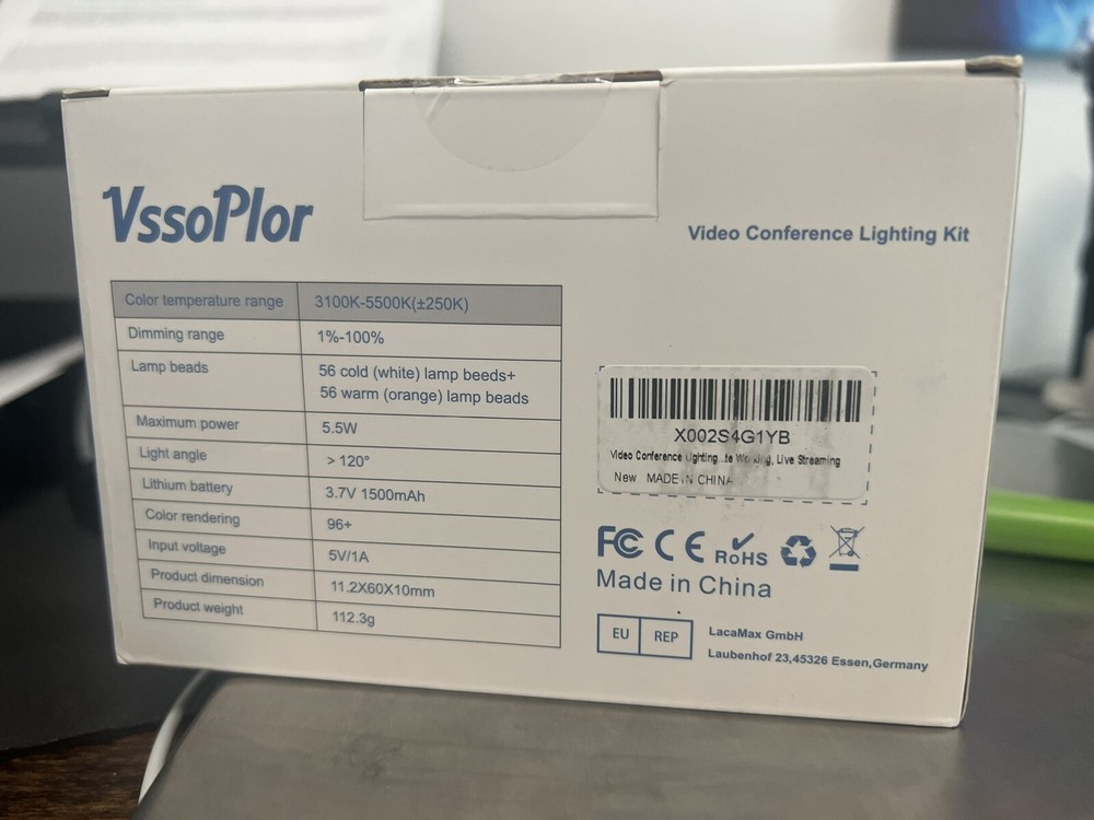 Vssolplor Conference Lighting Kit,Zoom Lighting Computer with Suction Cup