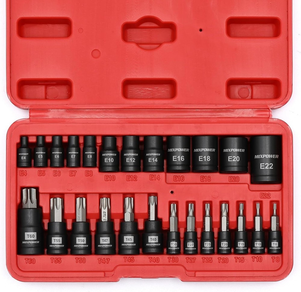 25PCS Torx Bit and Socket Set, Professional Grade Auto & Motorcycle Mechanic Set