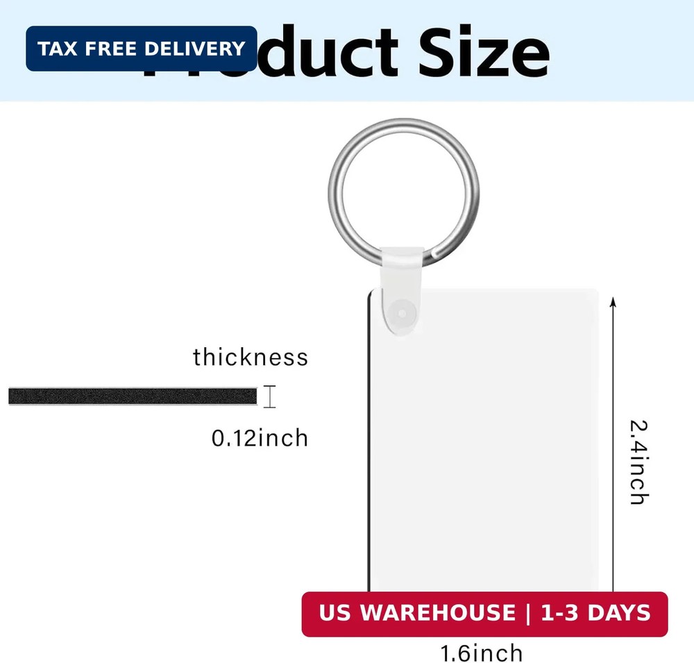 90Pcs Sublimation Keychain Blanks,Blank Keychains MDF Double Sides Rectangle Rou