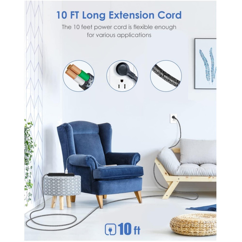 Surge Protector Power Strip with Overload Protection