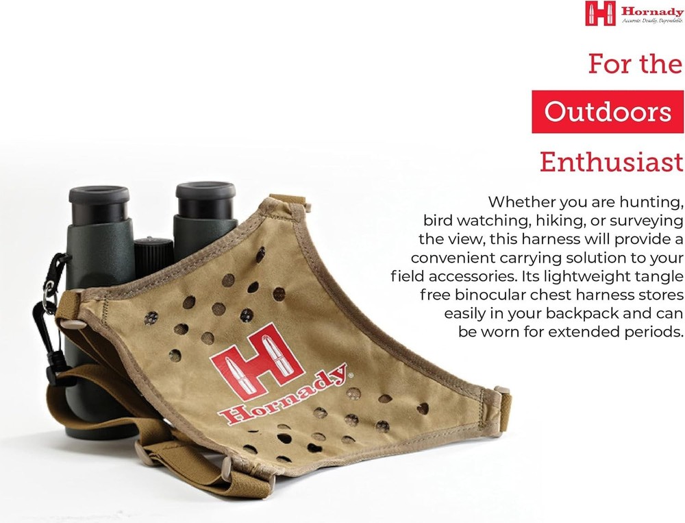 Lightweight Tangle Free Binocular Harness with Secure Tethers for Quick Access