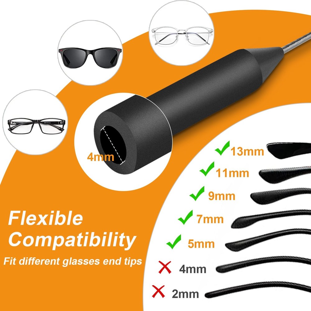 Adjustable Glasses Strap - 4 Pack 14Inch Eye Glasses String Straps with Retai...