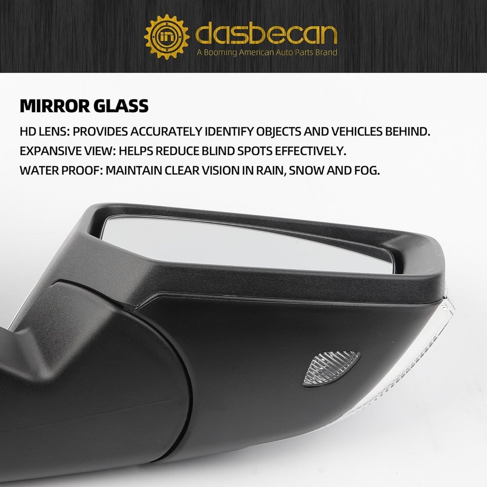 Right Mirror Compatible with Chevy Impala 2014-2020 Manual Passenger Side