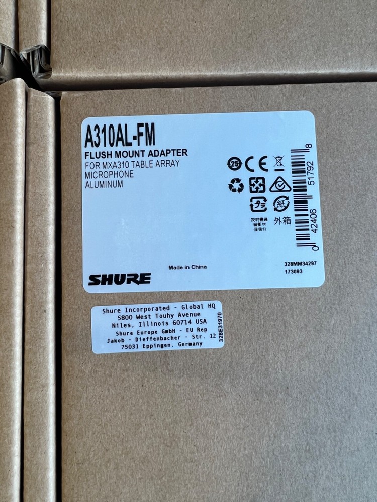 Shure A310AL-FM Flush Mount Adapter for MCA310 Table Array Microphone Aluminum