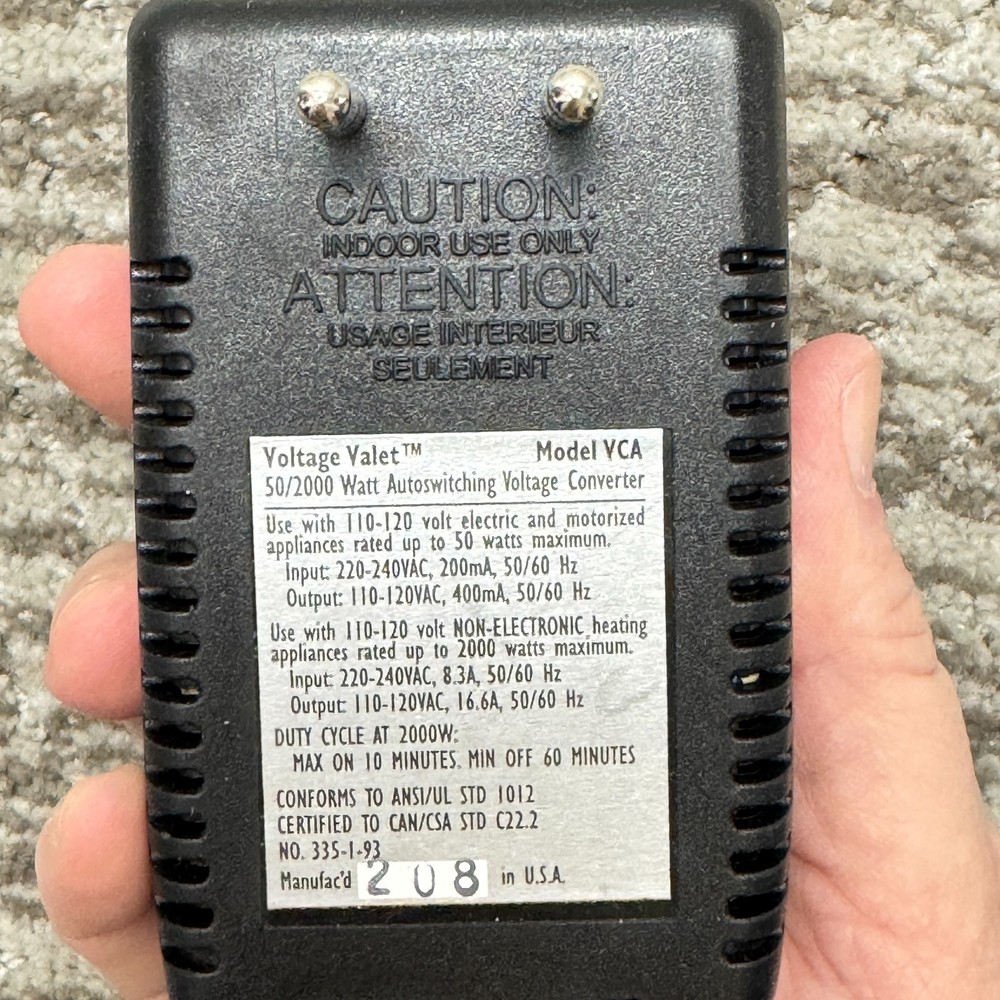 Voltage Valet Autoswitching Voltage Converter Model VCAB 50 / 2000 watts NEW