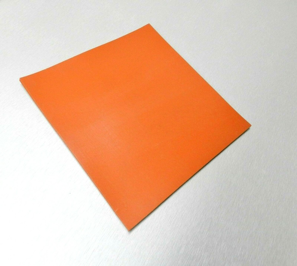 Silicone Rubber Sheet 6x6 x 1/8" High Temp Solid Pad Red/Orange Grade
