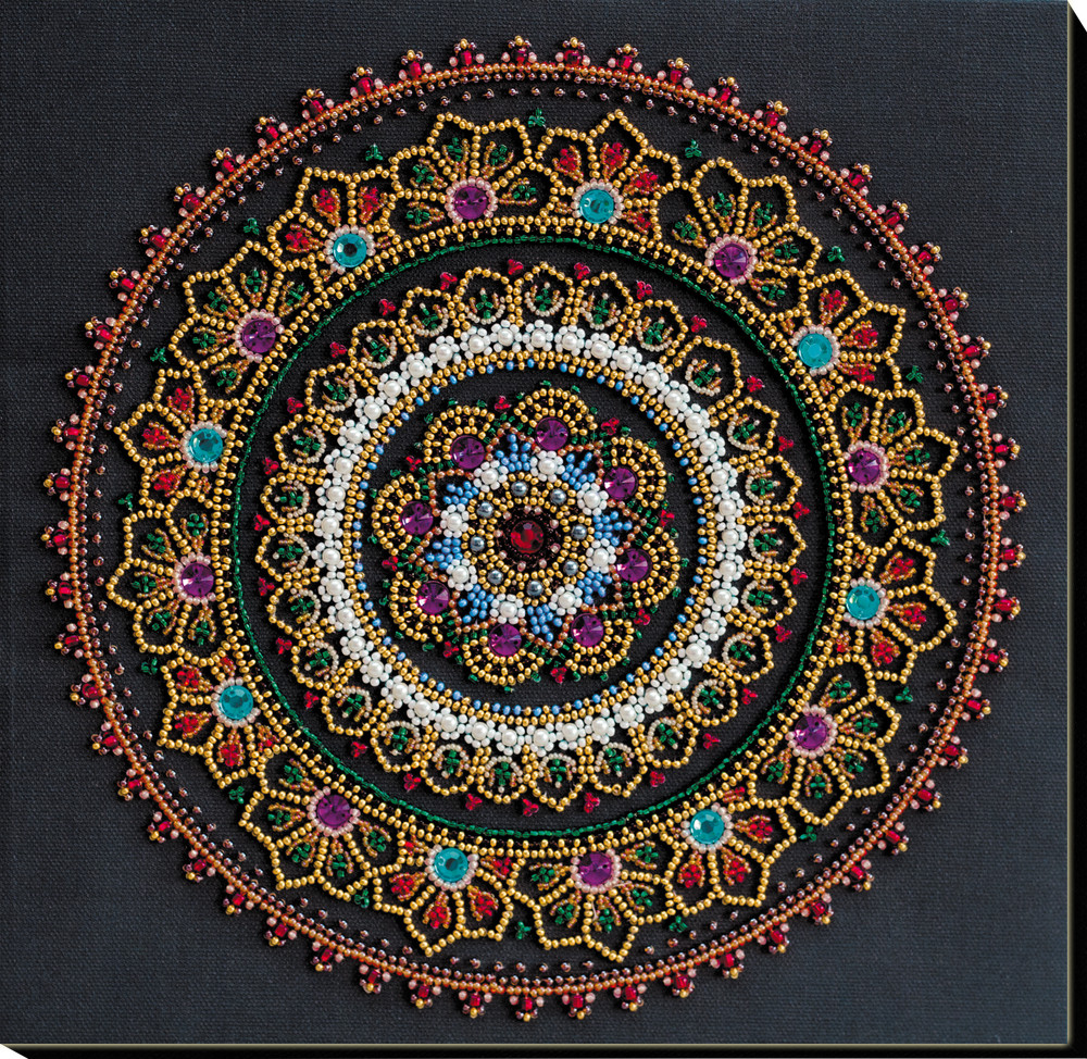 DIY Bead Embroidery Kit Mandala Beaded stitching needlepoint beadwork