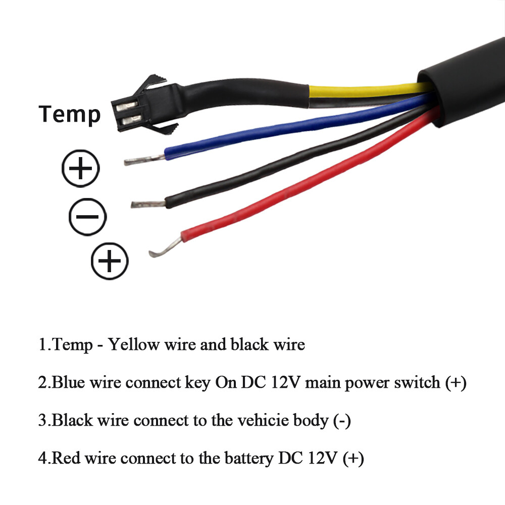 Automatic Water Temp Thermomete Voltage Time NORXI LED Display adapter 18MM