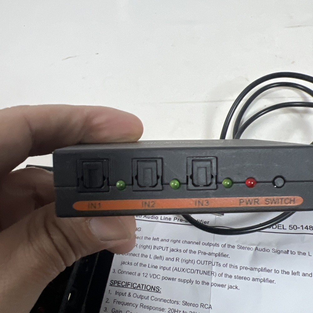 Digital to Analog Audio Decoder 3 Port Optical SPDIF Toslink & MCM Cust. Preamp