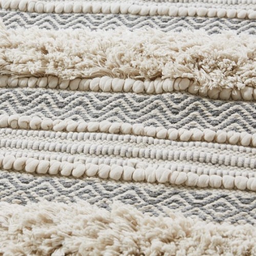 Bath towel Knitted textured stripe bath towel, grey, 22x58