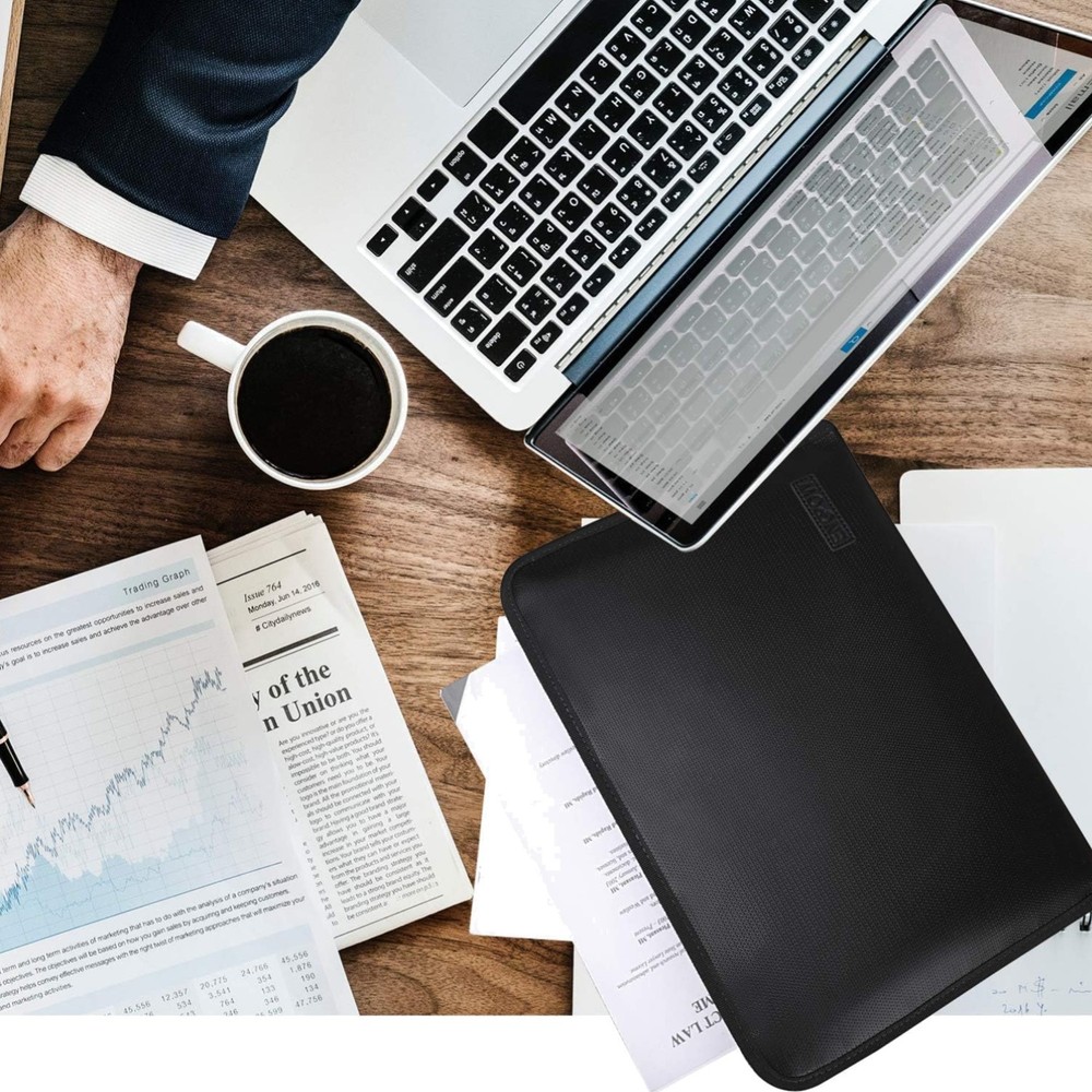 Fireproof File Folder Fireproof Fire and Water Resistant Money Document Bag w...