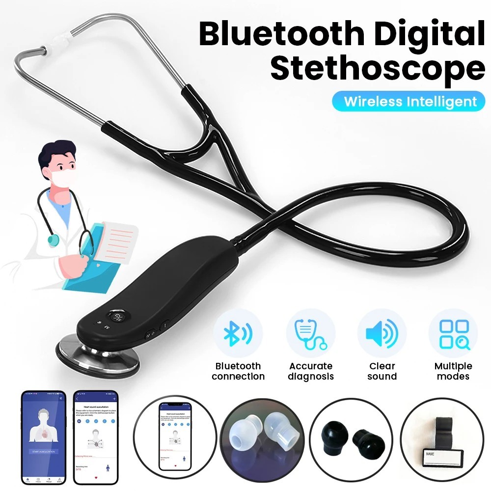 Digital Bluetooth Wireless Intelligent Electronic Stethoscope 40x Magnification