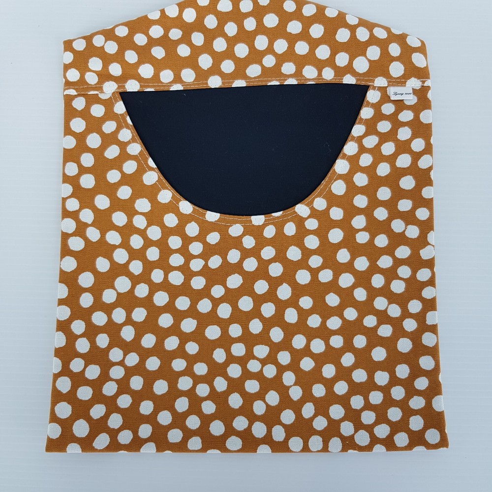Peg Bag Handmade Mustard & White Spotted Lined Laundry Clothes Peg Holder