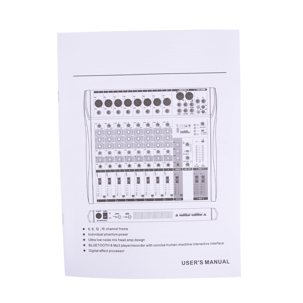 Professional Digital 6Channel Bluetooth Live Studio Audio Mixer Effects USB