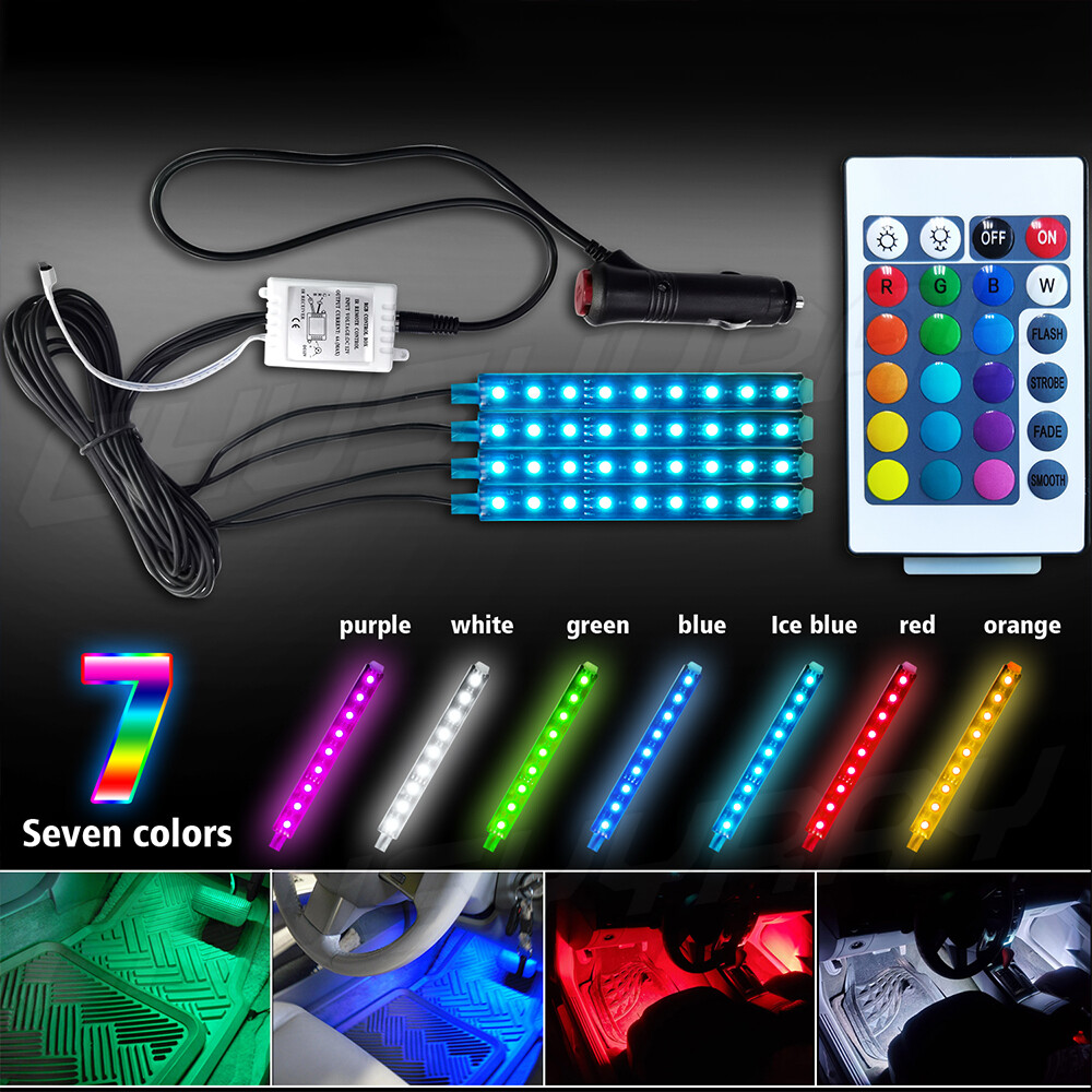 Car LED Strip Light Controller Car Interior cigarette lighter Atmosphere Lamp 4x
