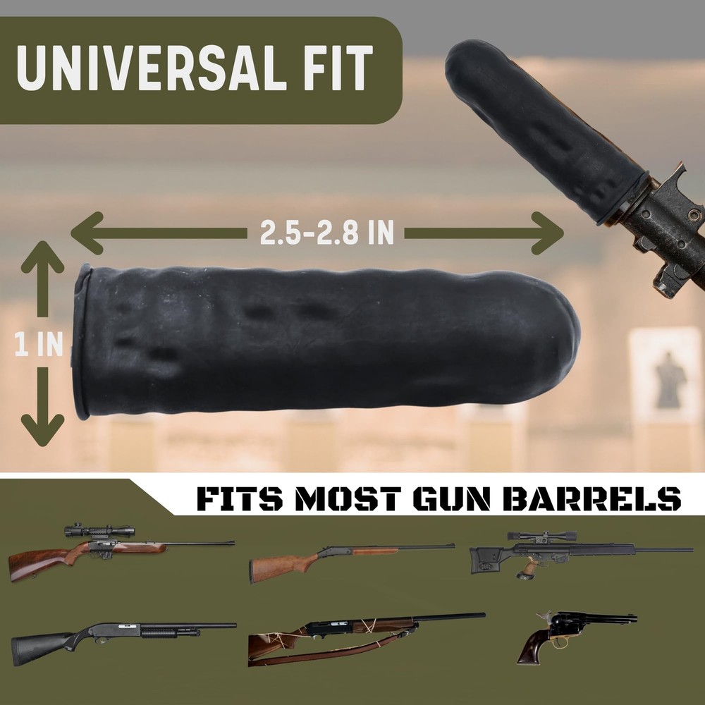 VALUE PLUS 65 Rifle Muzzle Covers - Barrel Cover - All One Size, Black