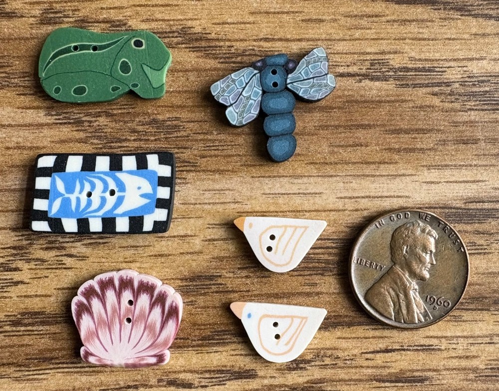 Just Another Button Company ~ Cats ~ Dog Bones ~ Chick ~ Frog ~ Shell ...