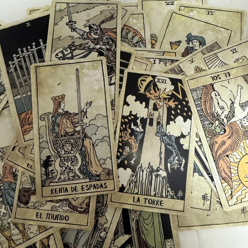 Vintage Spanish Tarot Deck 78 Cards Beginners Divination Oracle Game