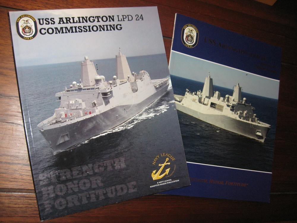 USS Arlington LPD 24 Commissioning Program & Navy League Publication