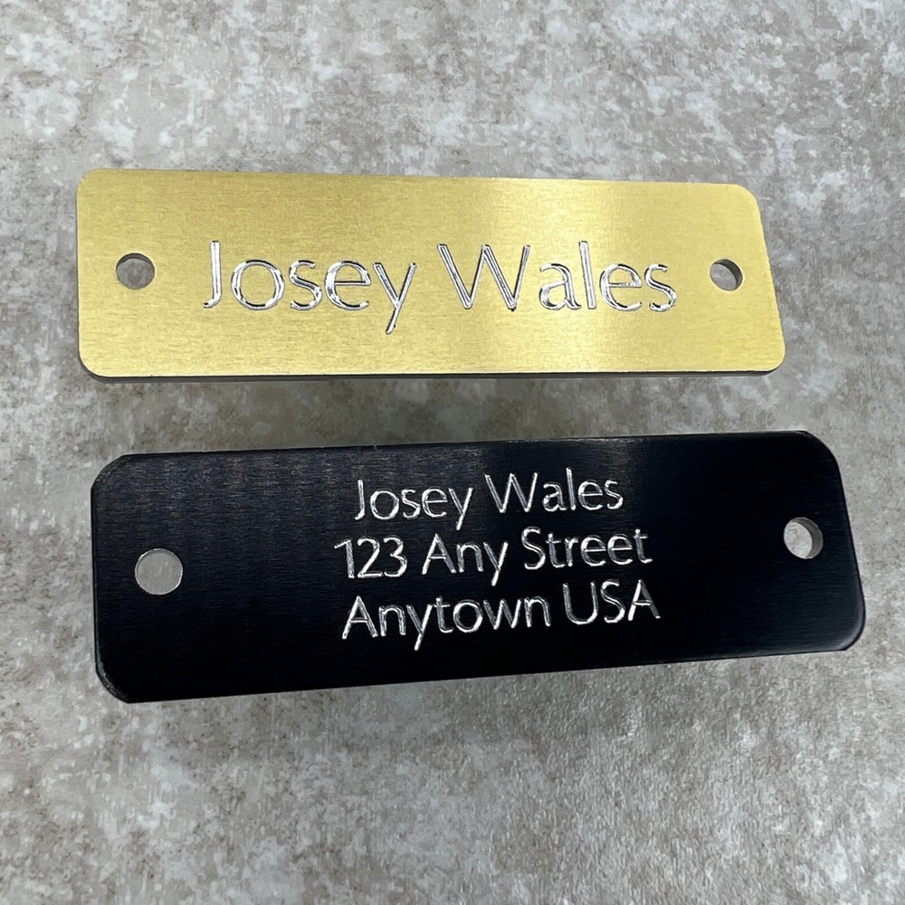 Custom Engraved Tags Personalized NAME PLATE Tags NAME PLATE BLACK GOLD MEDIUM