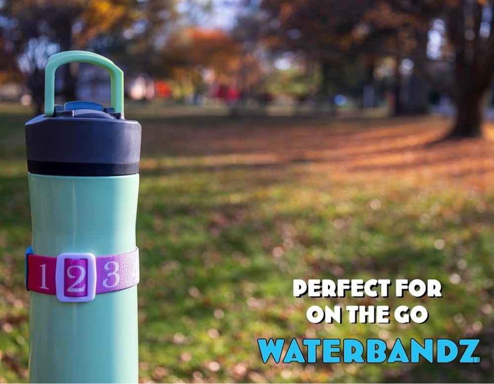 WaterBandz Water Hydration Tracker For All Water Bottles. 2 Pack. Accurate & Fun