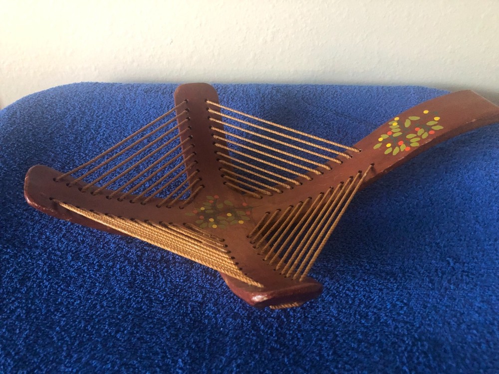 Unusual String / Wood Woven Basket