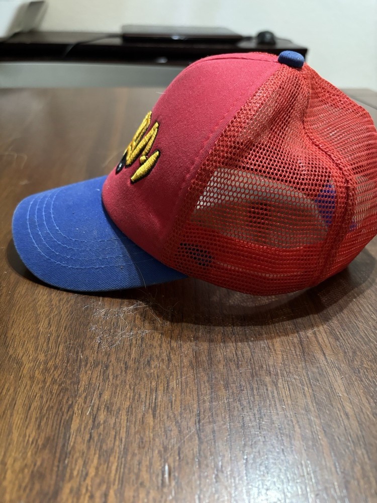 Boys Tractor Hat Red And Blue Adjustable