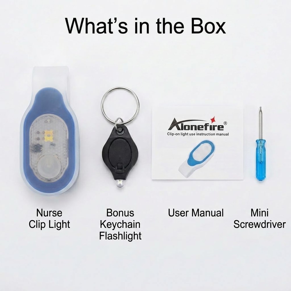 LED Clip-On Flashlight for Night Shift and Nursing - Hands-Free Light